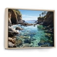 thumbnail image 2 of Designart "Retreat Among Beach Rocks I" Landscapes Floater Framed Canvas Wall Art, 2 of 7