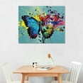 thumbnail image 2 of Acheng Colorful Butterfly Wall Art Abstract Butterfly Pictures Wall Decor Banksy Graffiti Butterfly Canvas Painting Modern Home Artwork for Bathroom Bedroom Living Room Office Framed 16x12in, 2 of 6