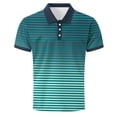 thumbnail image 4 of VgaVtl Mens Polo Shirt Summer Big and Tall Short Sleeve Casual Button Shirts for Men Striped Collared Vacation, 4 of 5