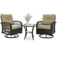 thumbnail image 6 of Poteban Outdoor Swivel Rocker Chairs, 3 Piece Patio Rocking Chairs with Padded Cushions Patio Bistro Furniture Set with Side Table for Porch Balcony Backyard, 6 of 10