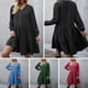 thumbnail image 5 of Vestido de mujer Vestido de manga larga para mujer Dots Cuello en V Una línea Vestido suelto de vacaciones de primavera 1 1, 5 of 5