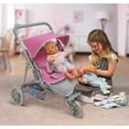thumbnail image 3 of Badger Basket Trek 3-Wheel Folding Twin Doll Jogging  Stroller for 18 inch Dolls - Pink/Gray, 3 of 10