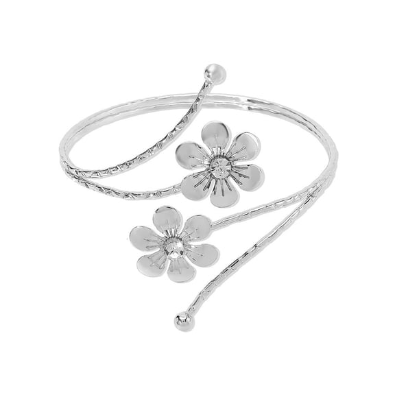 Giaone Big Flower/Leaf Arm Cuff Bangle Adjustable Open Armband Elegant Arm Bracelet