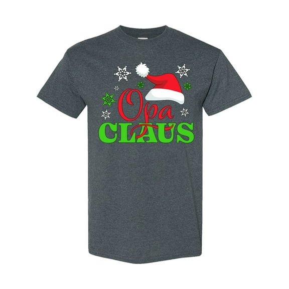 Inktastic Opa Claus with Christmas Santa Hat and Snowflakes T-Shirt