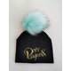 thumbnail image 1 of Gorro con pompón de cubo para bebé, gorro con letras de Príncipe, princesa dorada, a la moda, para recién nacido, 1 of 4