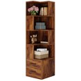 thumbnail image 3 of Fnova 70" Conner Bookcase with 4-Tier Open Display Storage Shelves 2 Drawers, Large Book Shelf Bookcase Bookshelf for Living Room, Home Office, Bed Room, 3 of 21