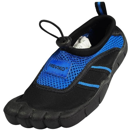 Norty - Young Mens Water Shoe - Mens beach water shoe for sand, water parks and river beds. 5 toe Aqua Wave Style. Young Mens style fits boys and teens ages 11-16 - Runs 1 Size