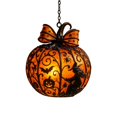 thumbnail image 1 of Halloween Pumpkin Suncatcher, 7.8 Inch 2D Double Face Acrylic Stained Glass Look Suncatcher, Indoor Outdoor Halloween Party Hanging Decor, 1 of 8