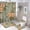 style-1421, variant on 4 Piece Shower Curtain Sets Rose Wood Texture with Non-Slip Rugs Toilet Lid Cover And Bath Mat Cute Buds Elegant Vintage Floral Rose Farmhouse Bathroom Shower Set for Bathroom Decor 72inch X 72inch