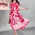 thumbnail image 3 of Ruimatai Robe Décontractée Grande Taille pour Femmes Manches Courtes Col Rond Été Fluide Confortable Élégante Imprimée Plage Fête T-Shirt Robe, 3 of 8