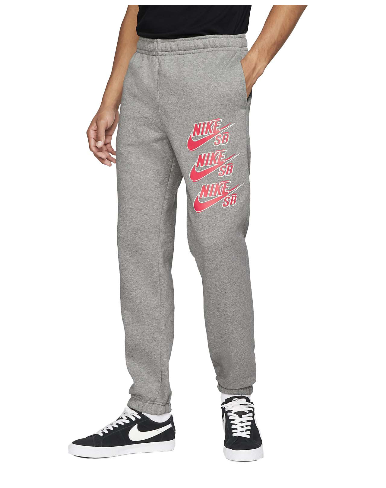Nike Men's Icon Fleece Skateboarding Pants (X-Large, Heather Grey)
