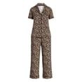 thumbnail image 6 of Joyspun Women's Dreamy Soft Collection Notch Collar Top and Capri Pants Pajama Set, 2-Piece, Sizes XS-3X, 6 of 6