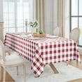 thumbnail image 5 of Gingham Checkered Rectangle Tablecloth - Waterproof Buffalo Plaid Table Cloth Stain Resistant Washable Table Cover for Picnic/Camping/Outdoor - Burgundy and White, 60 x 120 Inch, 5 of 5