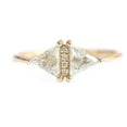 thumbnail image 2 of HeartsAndYou 1.2ct Trillion Cut Moissanite Geometric Triangle Fancy Ring 18k Yellow Gold Over Silver, 2 of 6