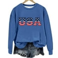 thumbnail image 6 of Charmgo USA Sweatshirt Under $15, Women's Autumn Round Neck American Flag USA Print Loose Casual Pullover Sweatshirt USA Sweatshirt Women, Sweatshirt for Teen Girls Blue M, 6 of 6