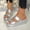 Silver, variant on Women's Wedge Slide Sandals Summer Casual Thick Sole Platform Mules with Peep Toe Design Solid Color Faux Leather Slip On Heeled Sandals for Beach Daily Walking Outdoor Use