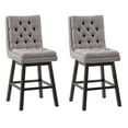 thumbnail image 1 of CorLiving Belmont Fabric Tufted Counter Height Bar Stools with Solid Wood Legs - Dining Room Barstools, Counter Height, Padded Backrest, 1 of 1