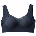thumbnail image 5 of JFGHDG Underwire Sports Bras for Women Push Up Bra Bras for Women Full Coverage Long Line Bra Comfy Mesh Breathable Seamless Everyday Bras Padded Wirefree Anti Sagging Bralettes Navy 2XL, 5 of 5