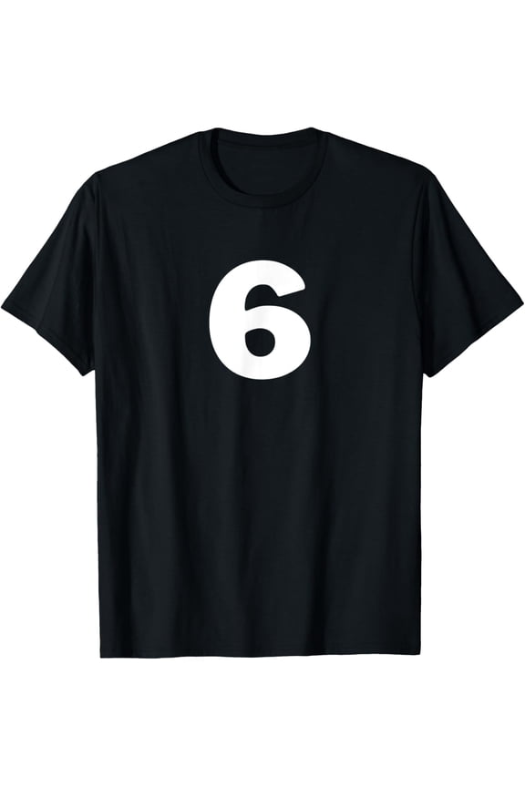 t-shirt Number 6 T-shirt, # six text Jersey Uniform Sports Birthdays T-Shirt mensblackwomenfunnymenjourneyCrew Neck, Short Sleeve,printing