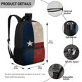 thumbnail image 5 of Uourmeti Polyester School Backpack Daypack With Distressed Texas Flag Design - Spacious for Student Daily Use and Short Travel Trips, 5 of 6