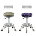 thumbnail image 5 of Round Bar Stool Seat Covers, Christmas Purple Snowflakes Elastic Round Chair Cover Stool Seat Slipcover Bar Stool Cushions Round Pad for 12-14 inch, 5 of 7