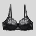thumbnail image 1 of AJGRHE Women Support BraDouble Lace Lingerie Bra for Plus Size Comfort and Support 90D Black, 1 of 5