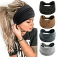 thumbnail image 3 of Hyknon Wide Headbands for Women, Non Slip Soft Elastic Thick Hair Bands, Simple Solid Color Head Wraps, Knotted Sweat Absorption African Turbans Bandana Headscarf for Gym Yoga Running Fitness, (G), 3 of 6