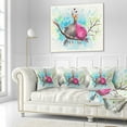thumbnail image 2 of Designart Two Birds in Love on Branch - Abstract Throw Pillow - 16x16, 2 of 4