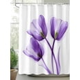 thumbnail image 2 of Fsddascl Luxury Purple Tulip Shower Curtain Set - 66" x 72" Washable Bathtub Curtain with 12 Hooks, Watercolor Spring Rustic Floral Waterproof Fabric Stall Shower Curtains for Bathroom/Bathtub, 2 of 6