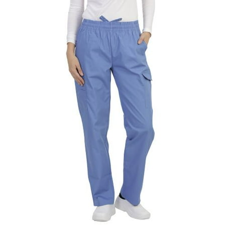 

MAZEL UNIFORMS UNISEX ELASTIC WAIST SCRUB PANTS WITH CARGO POCKETS- REGULAR + PETITE + TALL
