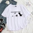 thumbnail image 4 of Camiseta de mujer Harajuku con dibujos de dinosaurios de los años 90, camisetas para mujer, cuello redondo, ropa de verano de manga corta blanca para mujer 2021 3XL, 4 of 5