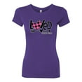 thumbnail image 2 of Wild Bobby, Loved John 3:16 Inspirational/Christian Women Slim Fit Junior Tee, Purple Rush, X-Large, 2 of 6