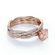 thumbnail image 4 of JeenMata Anillo de Bodas Nupcial de 1,75 Quilates con Morganita y Moissanita de Corte Redondo Engastado con Anillo de Compromiso y Alianza de Boda en Oro de 18 K sobre Plata, 4 of 5