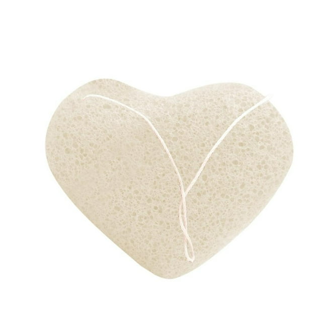 Limpiador facial Konjac, exfoliante, hidratante, en forma de corazón