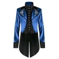thumbnail image 1 of LOVZFMLL Jackets for Men's Solid Color Fashions Long Sleeve Long Slit Girdle Round-Neck Blouse, 1 of 8