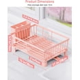 thumbnail image 2 of HELIAHOO Dish Rack for Kitchen Counter with 360° Rotatable Drain Spout, Dish Strainers, Kitchen Drying Rack with Cutlery Holder, Organizers and Storage Pink AZ83-27560, 2 of 6
