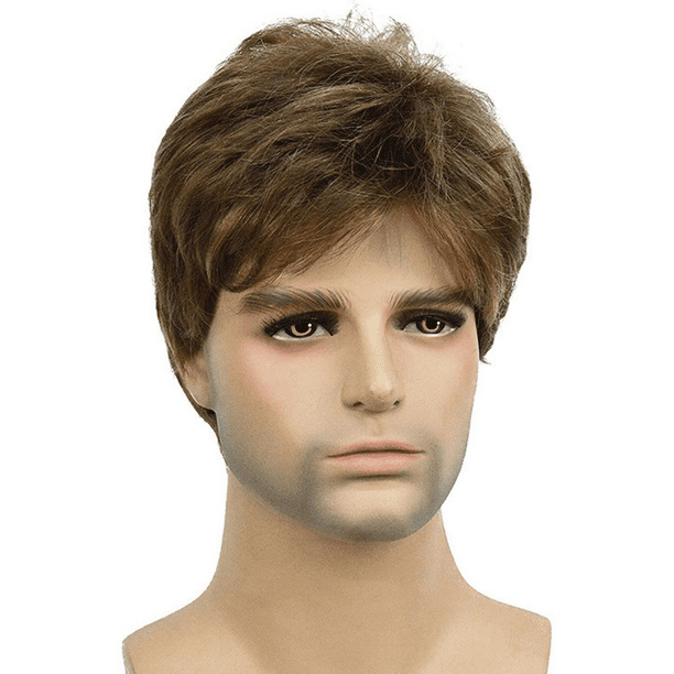 Rush Men Wig Natural Short Straight Hair Synthetic Full Wigs S284 - Rush Men Wig Natural Short Straight Hair Synthetic Full Wigs S284 -