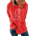 thumbnail image 6 of ClodeEU Christmas Sweatshirt for Women ,Long Sleeve Hoodie With Pocket,Xmas Holiday Party Pullover Sweater Tops Red 05,Womens Plus M, 6 of 6