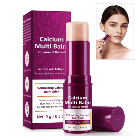 Calcium Multi Balm Stick for Eyes, Neck, Face, Helps Reduce Fine Lines, Supports Firmness & Elasticity - 9G / 0.3 OZ
