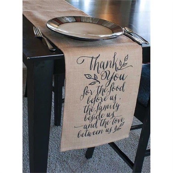 Jozie B 200045 Thank You Jute Table Runner- 72 x 12 in.