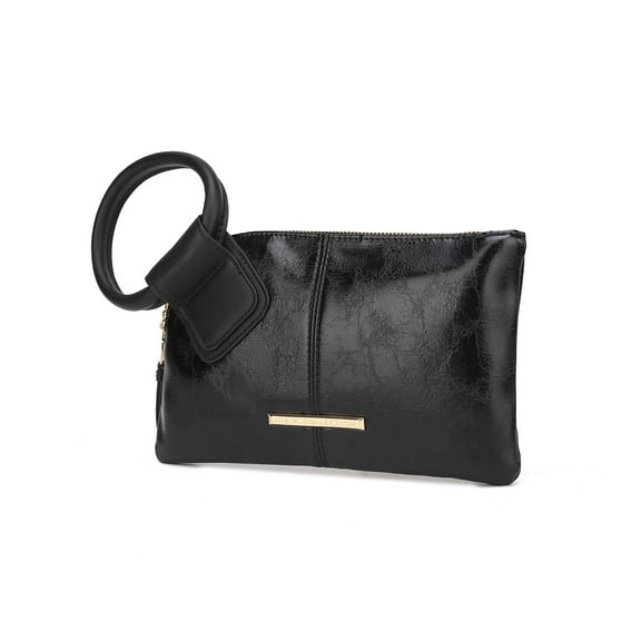 MKF Collection Vegan Leather Women's Clutch Bag, Trendy Pouch Purse Handbag by Mia K - Black