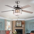 thumbnail image 3 of Warehouse of Tiffany Kimalex 52-inch 3-light 5-blade Lighted Ceiling Fan with Wood Nickel Crystal Shade Satin Nickel Pull Chain, 3 of 5