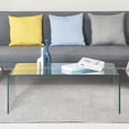 thumbnail image 3 of SMARTIK Glass Coffee Table, Modern Big Clear Coffee Tables, 3 of 6