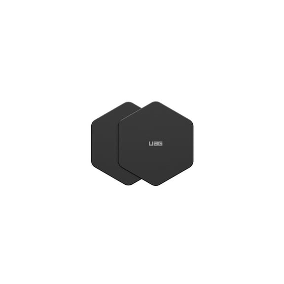 UAG 2-Pack Magnetic Metal Hexagon Sticker for iPhone, 3M Adhesive Wall Mount Phone Holder for Car Dashboard, Gym, Mirror, Bathroom, Black