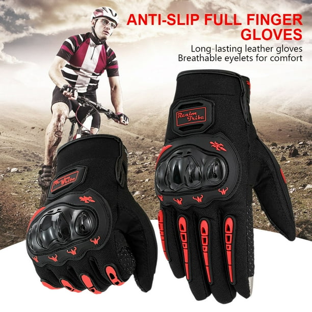 Guantes De Moto Guantes de moto Guantes de carreras antideslizantes para BMX ATV Road Racing (Rojo M)