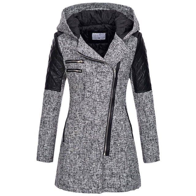 LSLJS Women Warm Slim Jacket Thick Overcoat Winter Outwear Hooded Zipper Coat