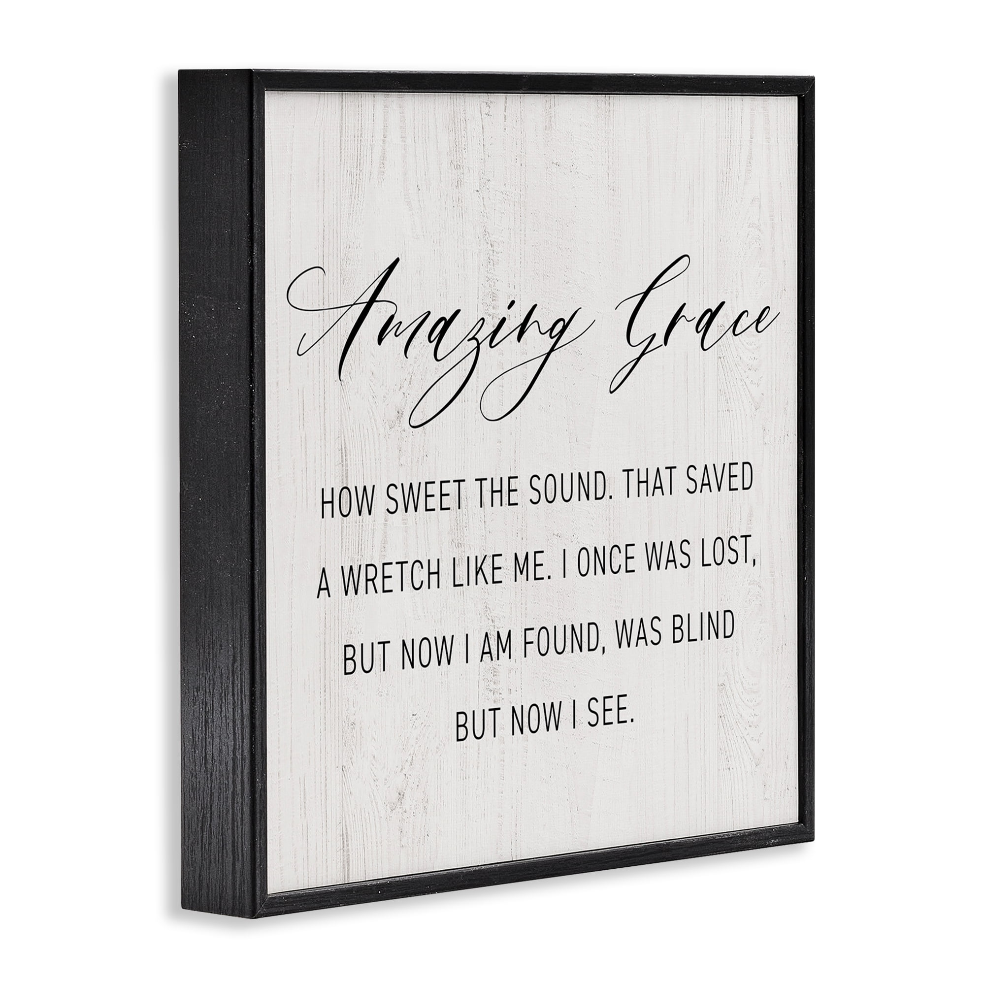 Stupell Industries Spiritual Amazing Grace Religious Painting Black Framed Art Print Wall Art, 12 x 12