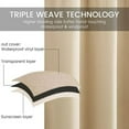 thumbnail image 4 of Outdoor Patio Curtains - Weighted Waterproof Drapes Blackout Shades Thermal Insulated Privacy Windproof Draperies for Gazebo Porch Sliding Door, Beige, W100 x L84 in, 4 of 9