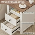 thumbnail image 5 of Nightstand Set of 2 with Charging Station, Farmhouse Side Table with 2 Tiers Storage Drawer and 1 Open Wood Cubby for Bedroom, Office, White/Barnwood, 5 of 10