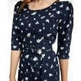 thumbnail image 4 of Trixxi Junior's Floral A Line Dress Blue Size XX-Small, 4 of 4